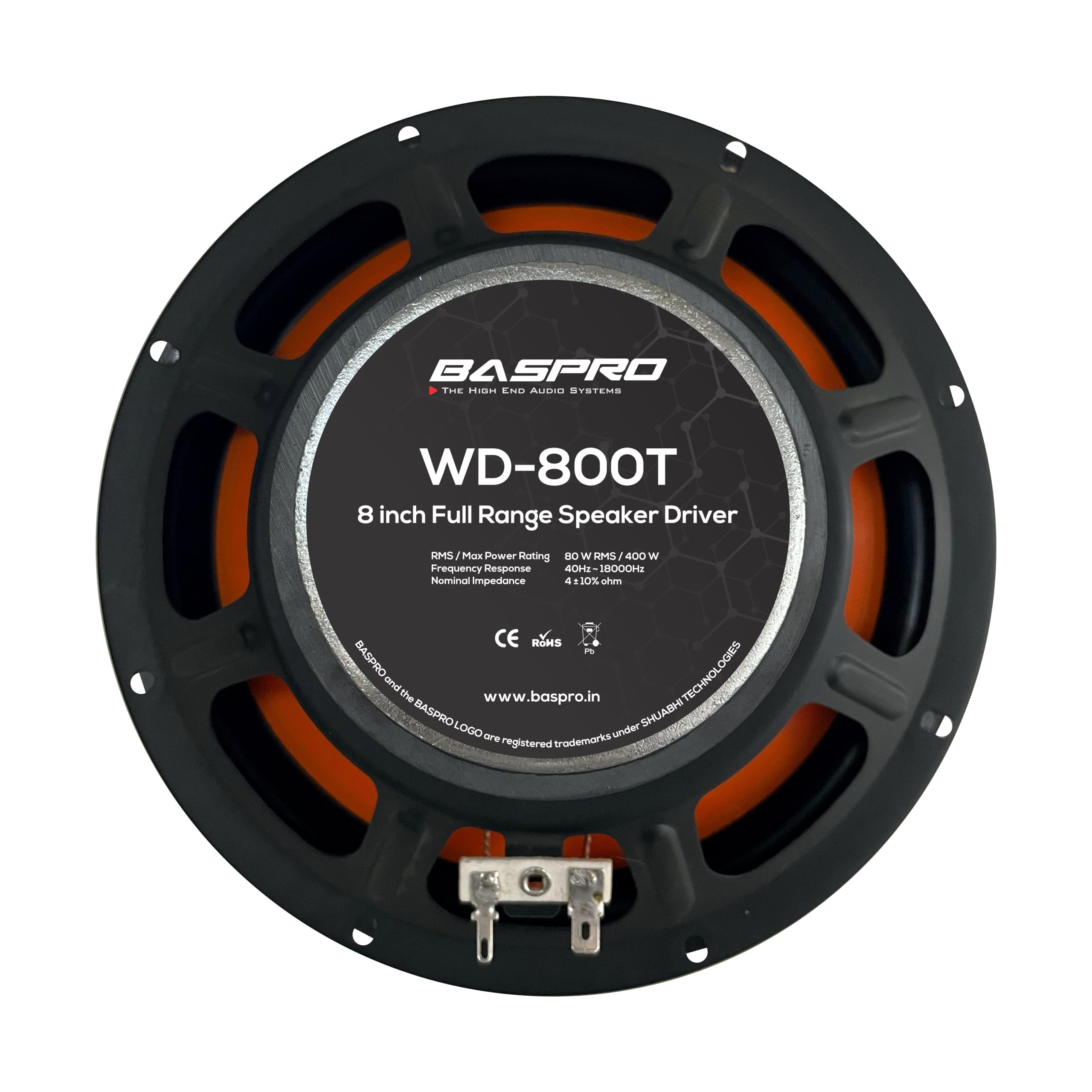 Buy BASPRO WD-800T 8 inch 80W RMS 4ohm Coaxial Full Range Speaker